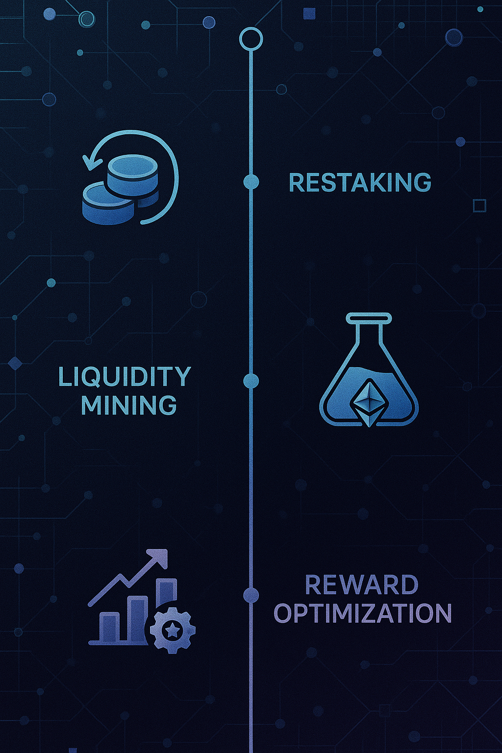 Timeline infographic showing future trends in Web3 domain monetization including restaking and liquidity mining