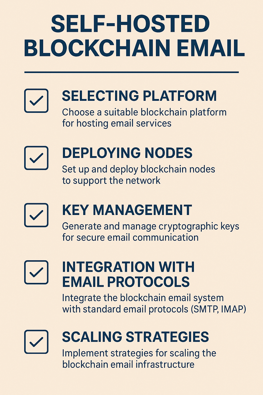Step-by-step visual guide for setting up a self-hosted blockchain email server