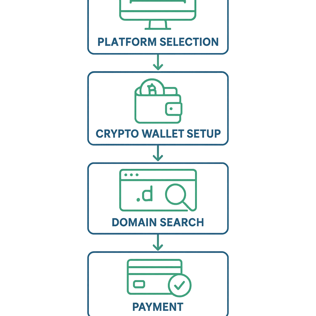 Handy flowchart walking you through snagging a decentralized domain