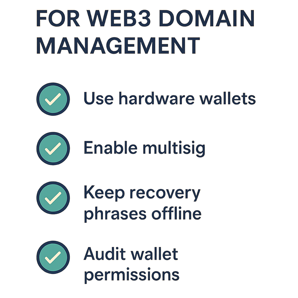 Checklist of security best practices for Web3 domains
