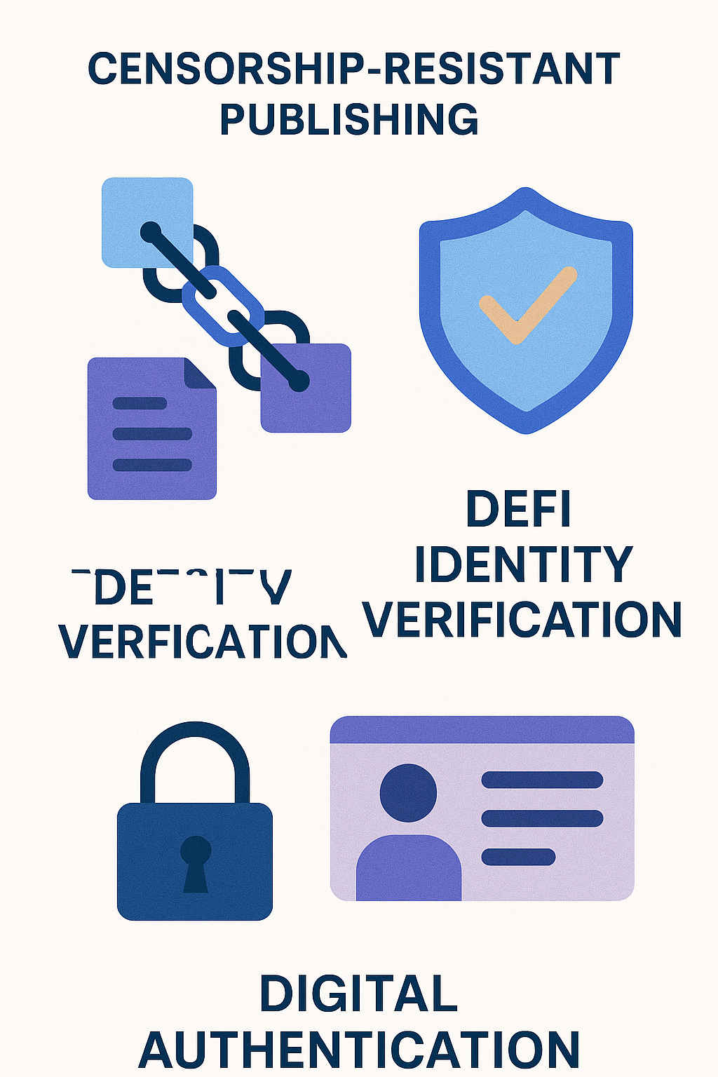 Infographic illustrating use cases of decentralized domains for censorship resistance and DeFi identity