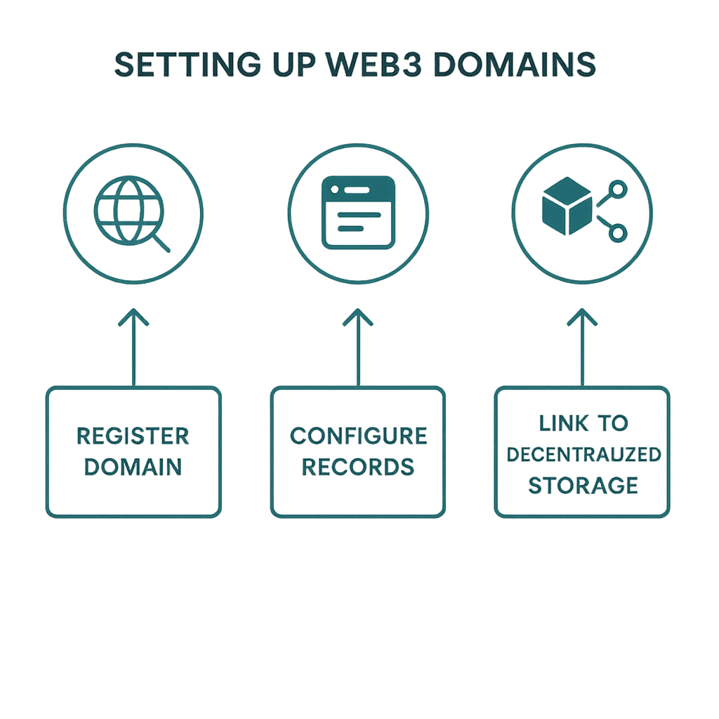Infographic: Step-by-step flowchart for setting up Web3 domains